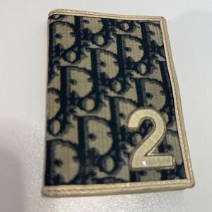 Dior Navy and Cream Monogram Card Holder